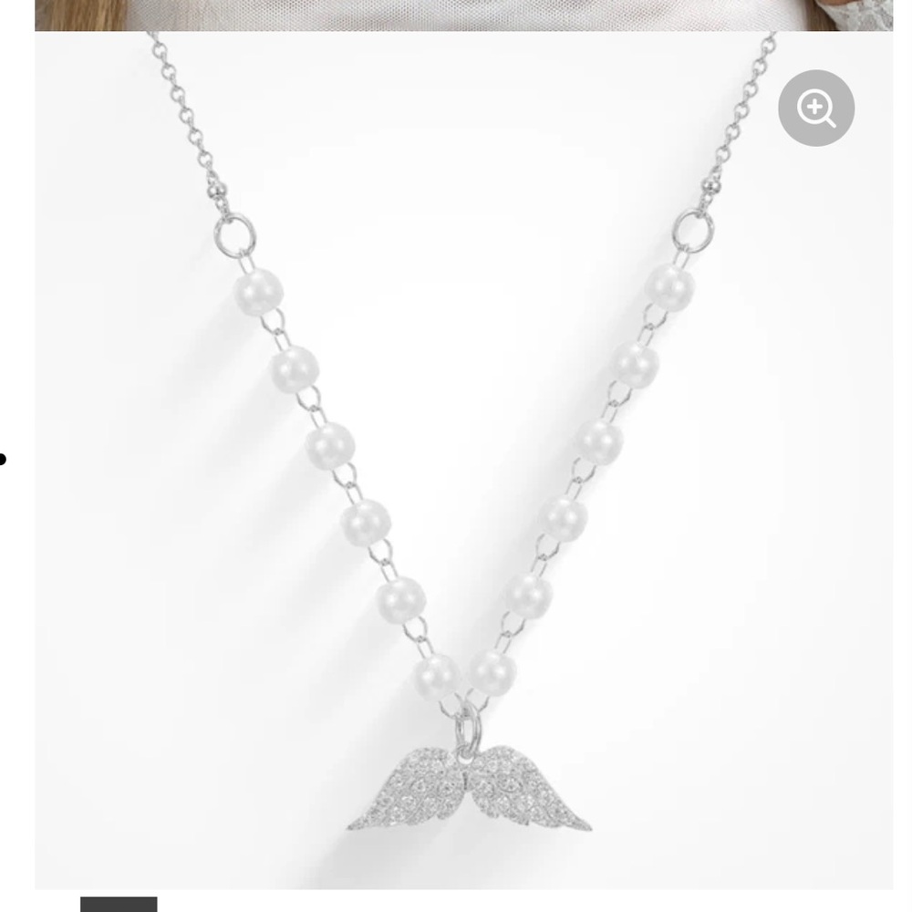 Silver angelic necklace